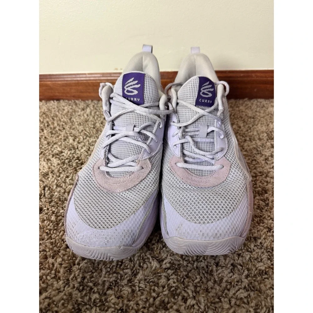 Under Armour Curry 3Z6 Basketball Shoes Purple White 3028191-500 Mens 12